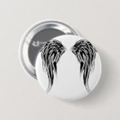 クールな白黒天使の翼 缶バッジ (正面&裏面)