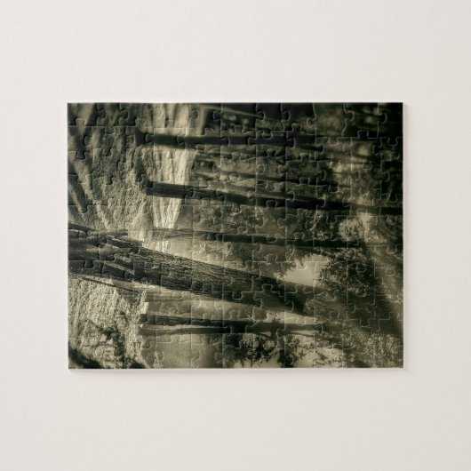 クールな白黒森林日曜日は自然のギフトを放射します ジグソーパズル (横)