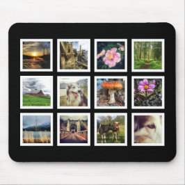 クールな白黒Instagramの写真のコラージュ マウスパッド