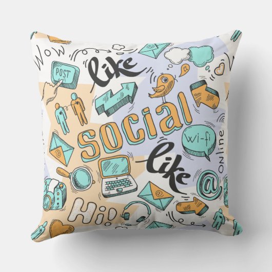クールな社会的な媒体の装飾用クッション クッション (裏面)
