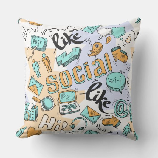 クールな社会的な媒体の装飾用クッション クッション (正面)