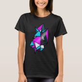 クールな等尺性ネオン幾何学形状の三角形 Tシャツ (正面)