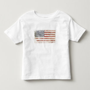 クールな米国の旗が付いているティーをちょこちょこ歩いて下さい トドラーTシャツ