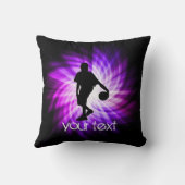 クールな紫色のバスケットボール クッション (裏面)