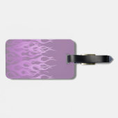 クールな紫色の競争の炎Pinは縞で飾ります ラゲッジタグ (裏面横)