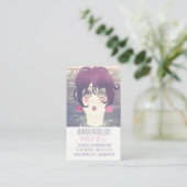 クールな縦のかわいい女の子の写真 名刺 (スタンド正面)