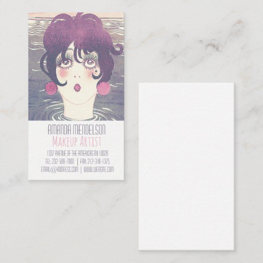 クールな縦のかわいい女の子の写真 名刺 (正面/裏面)