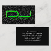 クールな背景が付いている緑DJの名刺 名刺 (正面/裏面)