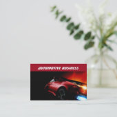 クールな自動車テーマのビジネスカード 名刺 (スタンド正面)