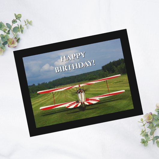 クールな航空の誕生日プレーンの写真 ポストカード