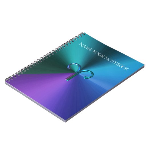 クールな色がついた金属(占星術の)十二宮図の印の牡羊座 ノートブック (左側)