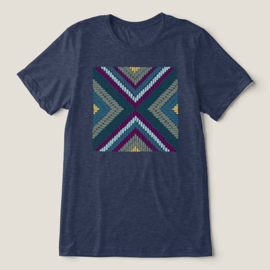 クールな色調のモザイク トライブレンドTシャツ (デザイン正面)