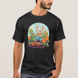 クールな花の季節 園芸と動物好きにぴったり Tシャツ