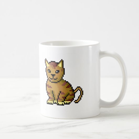 クールな茶色ピクセル虎猫猫 マグカップ (右)