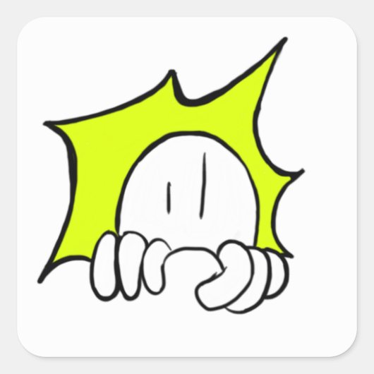 クールな落書きのステッカー スクエアシール (正面)