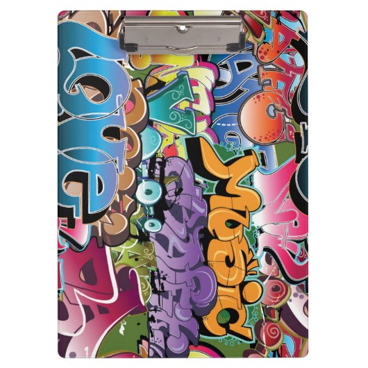 クールな落書きの通りの芸術の抽象芸術 クリップボード (正面)