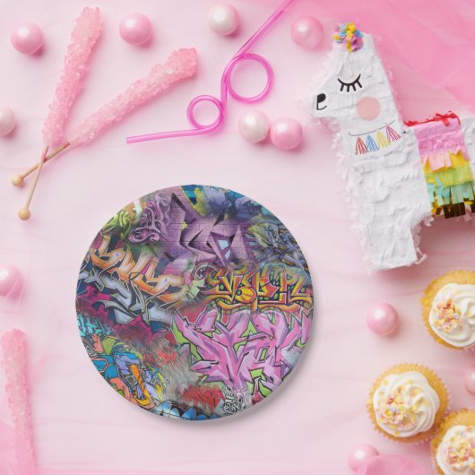 クールな落書きの通りの芸術の抽象芸術 ペーパープレート (パーティー)