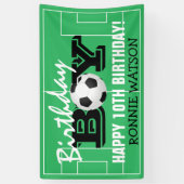 クールな誕生日おめでとう サッカー少年 | Happy Birthday 横断幕 (縦)
