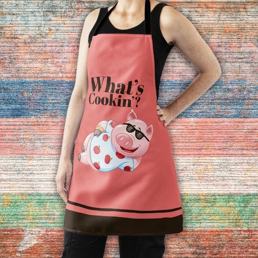 クールな豚のエプロン　What's Cookin' エプロン