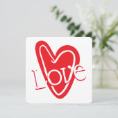 クールな赤いハートにLOVE 招待状 (スタンド正面)