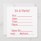 クールな赤いハートにLOVE 招待状 (裏面)