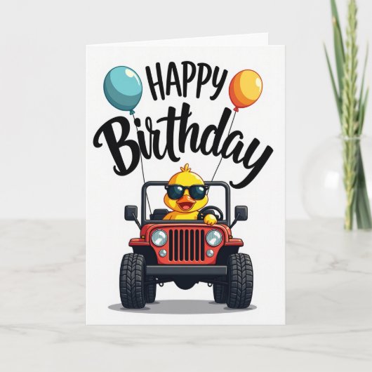 クールな車の誕生日カード カード (正面)