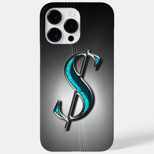 クールな輝き ターコイズシルバー ドル記号プリント Case-Mate iPhoneケース (裏面)