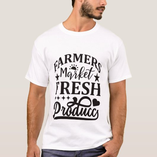 クールな農家の市場で新鮮な野菜 Tシャツ (正面)