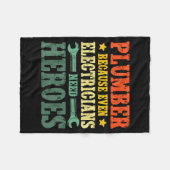 クールな配管工のコスチューム 男性 女性 配管工具付き フリースブランケット (正面(横))