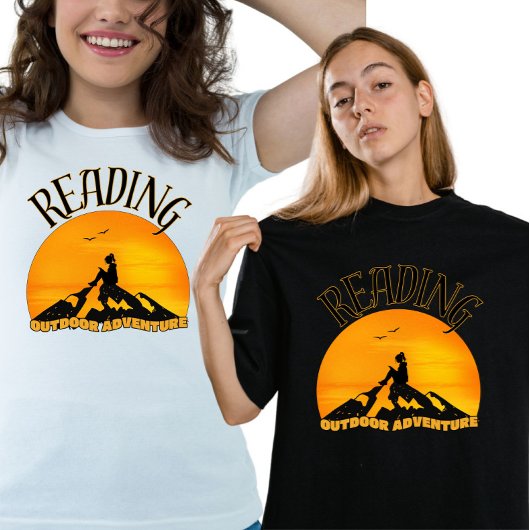 クールな野性的な読書家 サンセットマウンテン Tシャツ