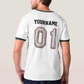 クールな野球のステッチの一見を用いる第01 Tシャツ (裏面)