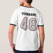 クールな野球のステッチの一見を用いる第48 Tシャツ (裏面)