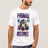 クールな野生のチンパンジーアート作品 上品なユニークデザイン Tシャツ (正面)