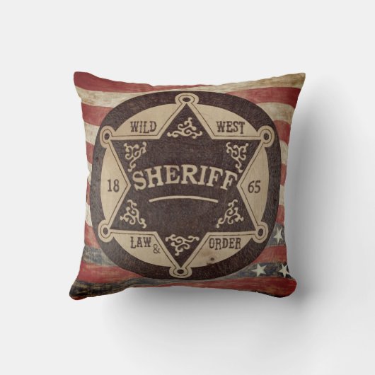 クールな野生の西の保安官の枕! クッション (裏面)