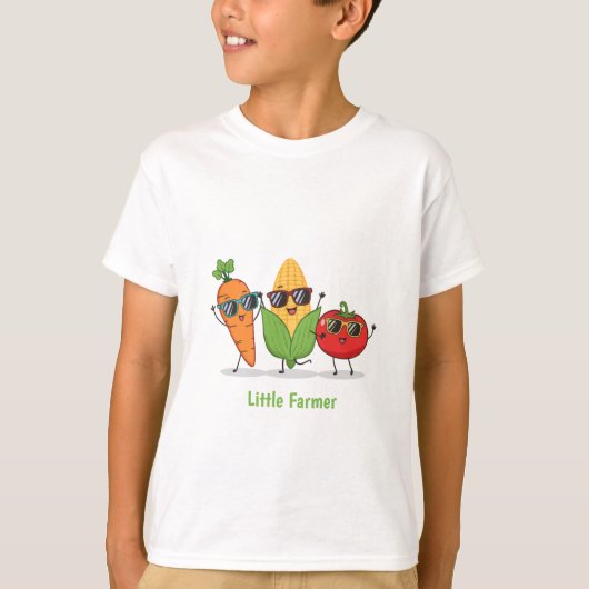 クールな野菜の仲間たち - 面白いニンジンと友達の子供用Tシャツ Tシャツ (正面)