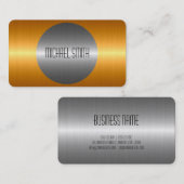 クールな金ゴールドの銀のステンレス鋼の金属 名刺 (正面/裏面)
