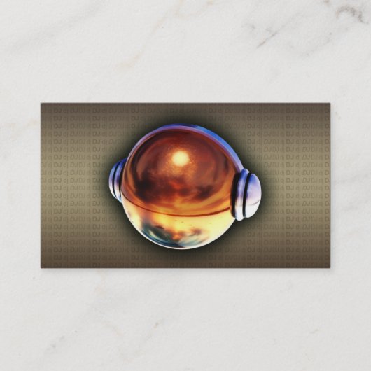 クールな金ゴールド3D DJのロゴの名刺 名刺 (正面)