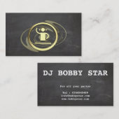 クールな金ゴールドDJおよび生産者アイコン名刺 名刺 (正面/裏面)