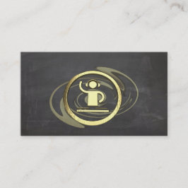 クールな金ゴールドDJおよび生産者アイコン名刺 名刺