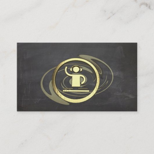 クールな金ゴールドDJおよび生産者アイコン名刺 名刺 (正面)