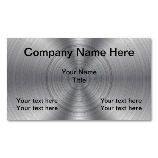 クールな金属一見 マグネット名刺 (正面)