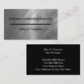 クールな金属建設業カード 名刺 (正面/裏面)