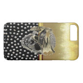 クールな金属金ゴールドのスカルのデザインの場合 Case-Mate iPhoneケース (裏面(横))