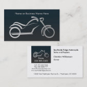 クールな銀製のオートバイフレーム-販売の修理工場 名刺 (正面/裏面)