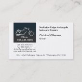 クールな銀製のオートバイフレーム-販売の修理工場 名刺 (裏面)