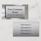 クールな銀製フレームの名刺 名刺 (正面/裏面)