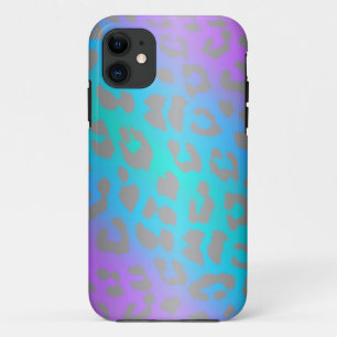 クールな電気ヒョウの毛皮動物のiPhoneの場合 iPhone 11 ケース