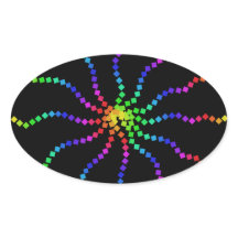 クールな電気虹のカラフルなポップアートのステッカー