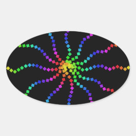 クールな電気虹のカラフルなポップアートのステッカー 楕円形シール