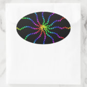 クールな電気虹のカラフルなポップアートのステッカー 楕円形シール (バッグ)